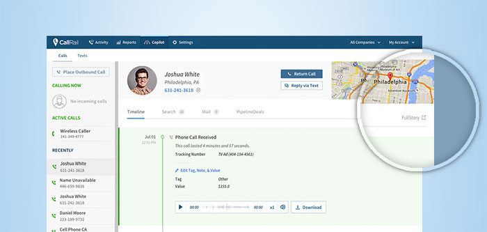 Call Rail Call Detail - HubSpot Call tracking